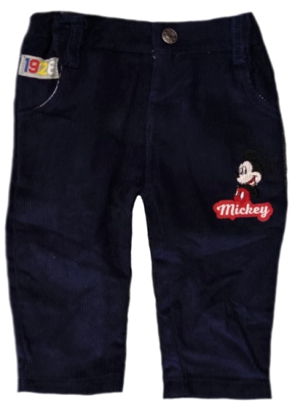 Baby Kord Hose für Jungen in blau mit Micky Maus